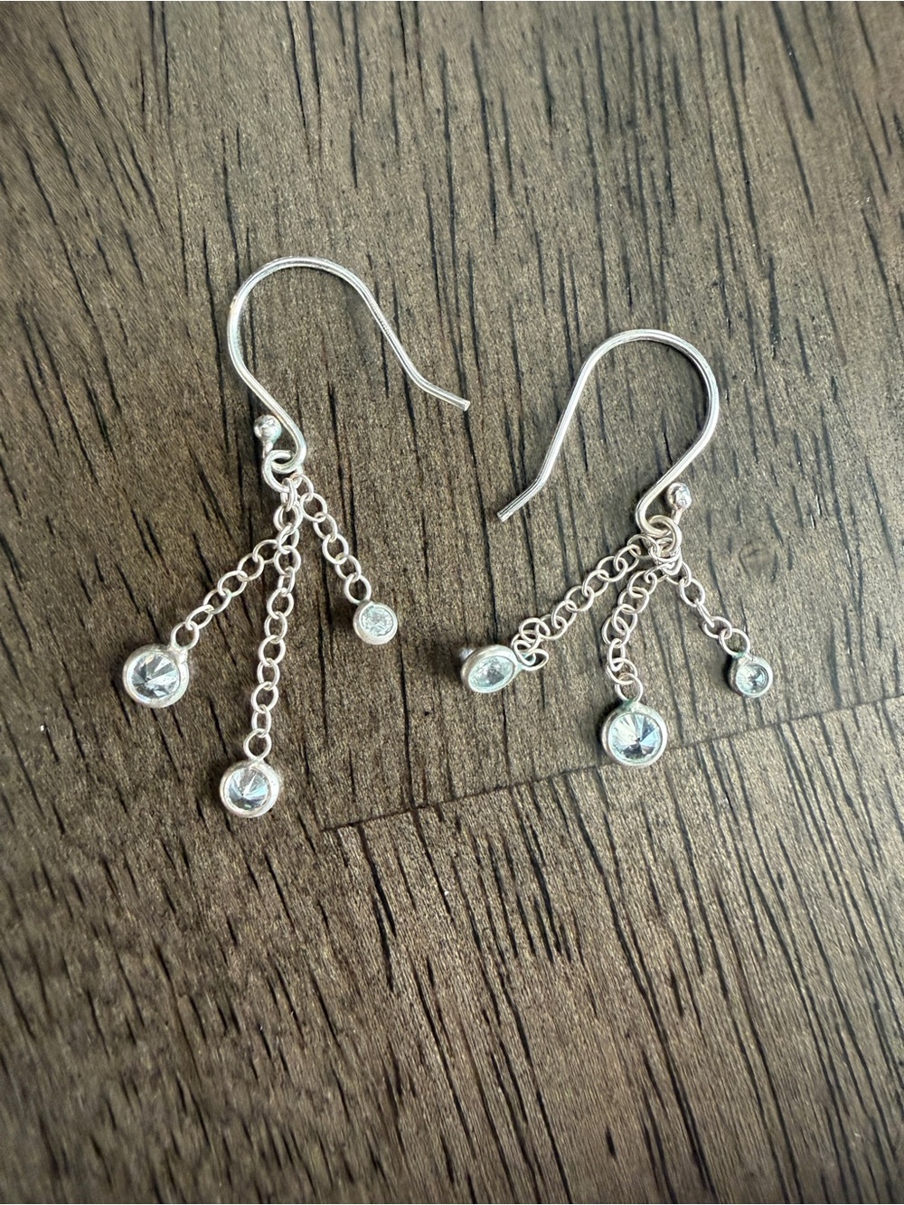 Vintage / Retired Silpada “Marvel” earrings .925 silver with cubic zirconia